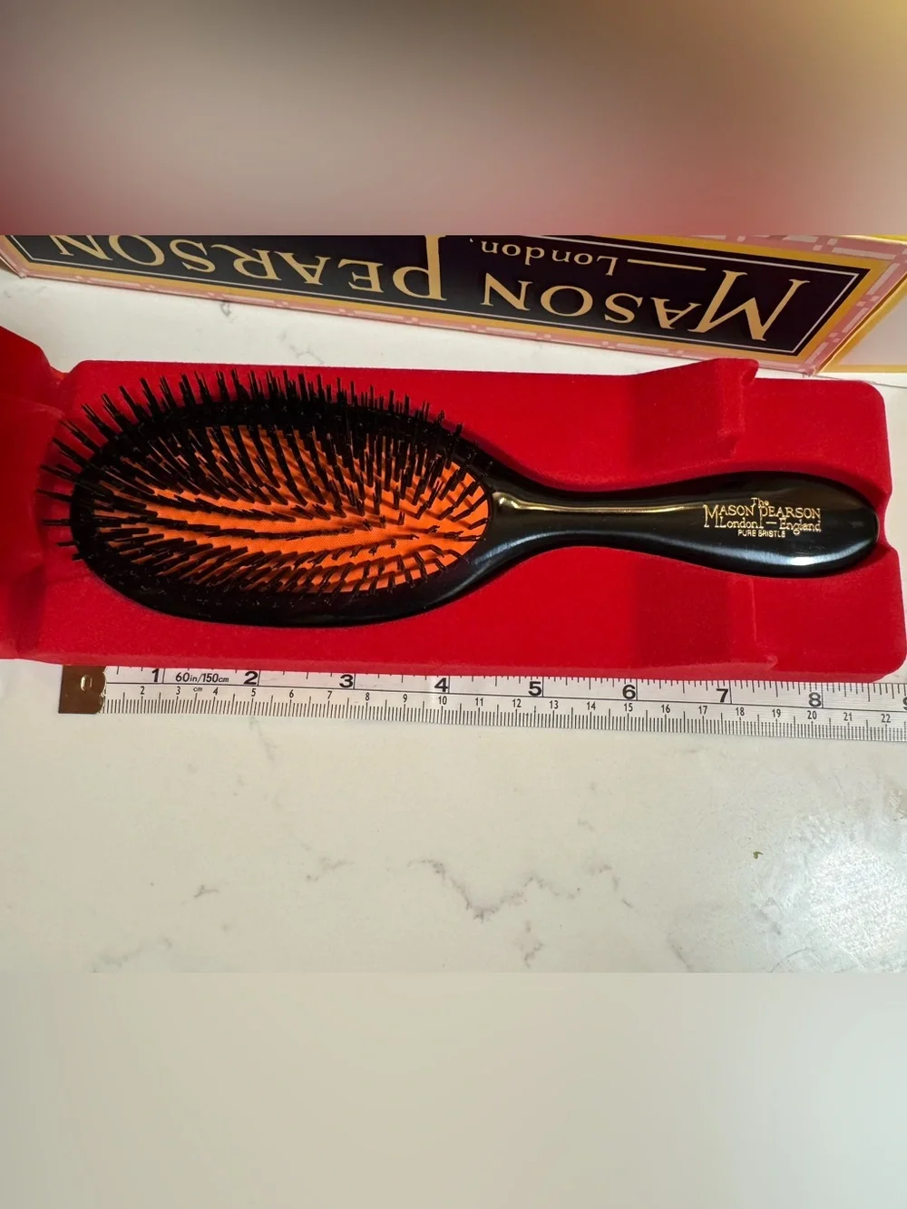 Mason Pearson Handy Pure Boar Pristle Paddle Hair Brush B3 in Dark Ruby NIB